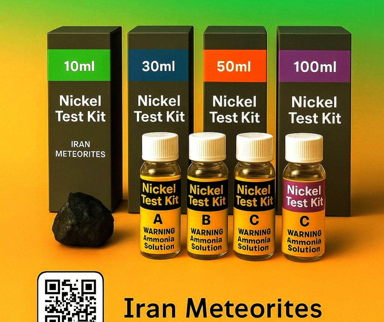 تصویر بسته‌بندی کیت‌های تست نیکل Iran Meteorites
